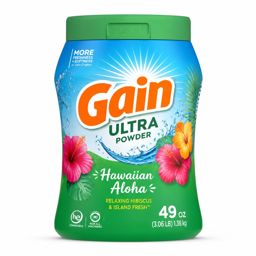 Gain Ultra Powder Laundry Detergent, Hawaiian Aloha, 49 oz